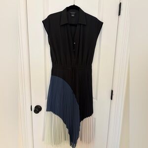 Club Monaco Black and Blue Asymmetrical Dress